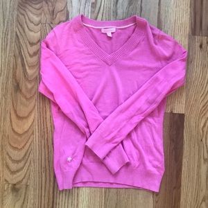 VINTAGE Pink Lilly Pulitzer Cotton V-neck Sweater